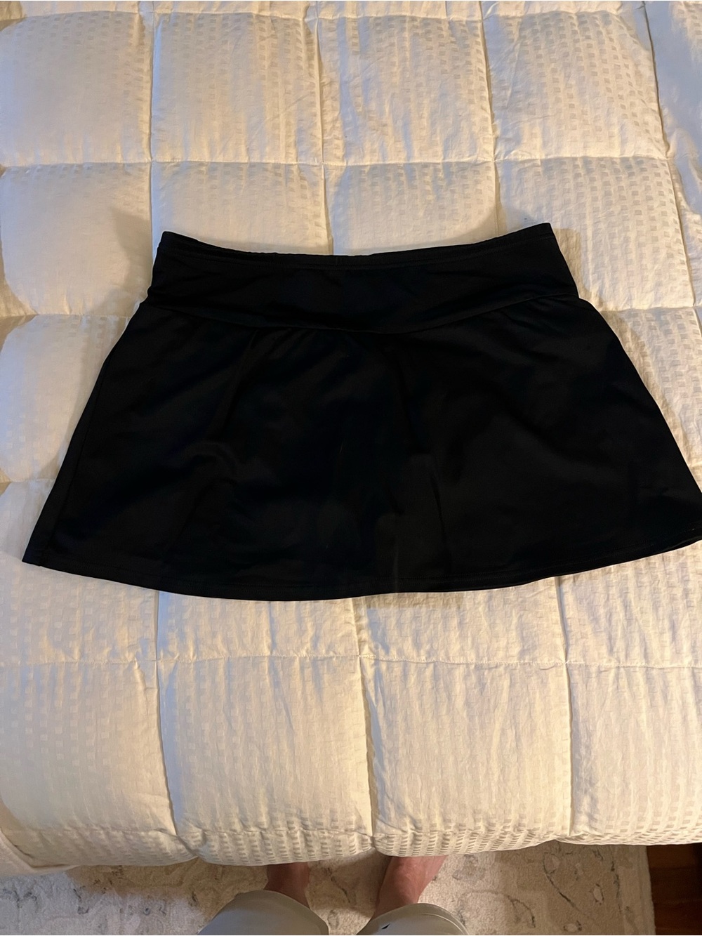 Sz 10 p Lands' End Black tankini Skirt swimsuit